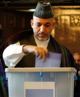 Karzai cast his vote