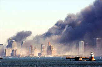 World Trade Center ablaze